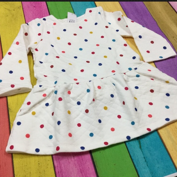 Baby Gap Girls 18-24 Months Polka Dot Quilted Dress & Bloomers - Picture 2 of 3